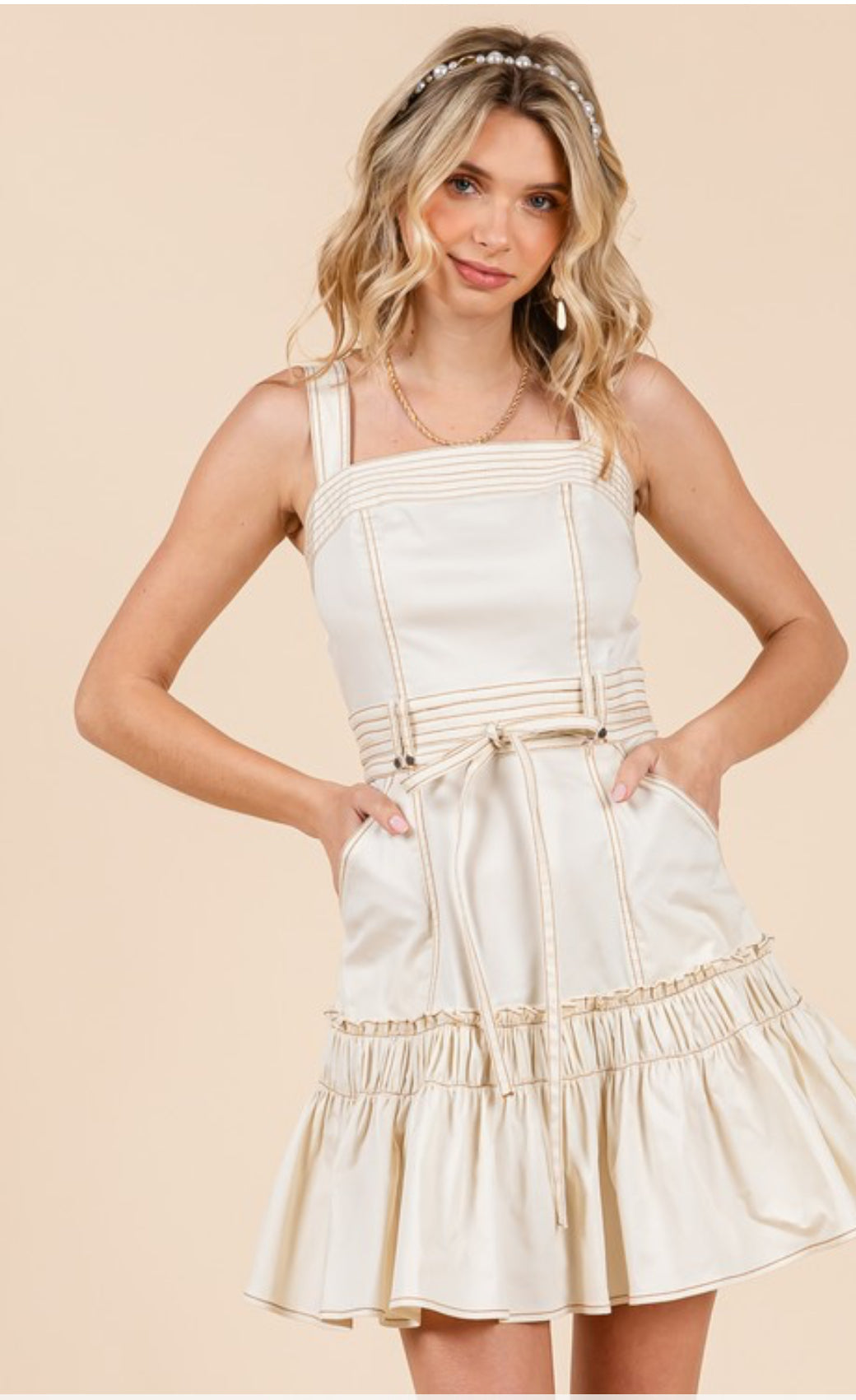 Belted Ruffle Mini Dress