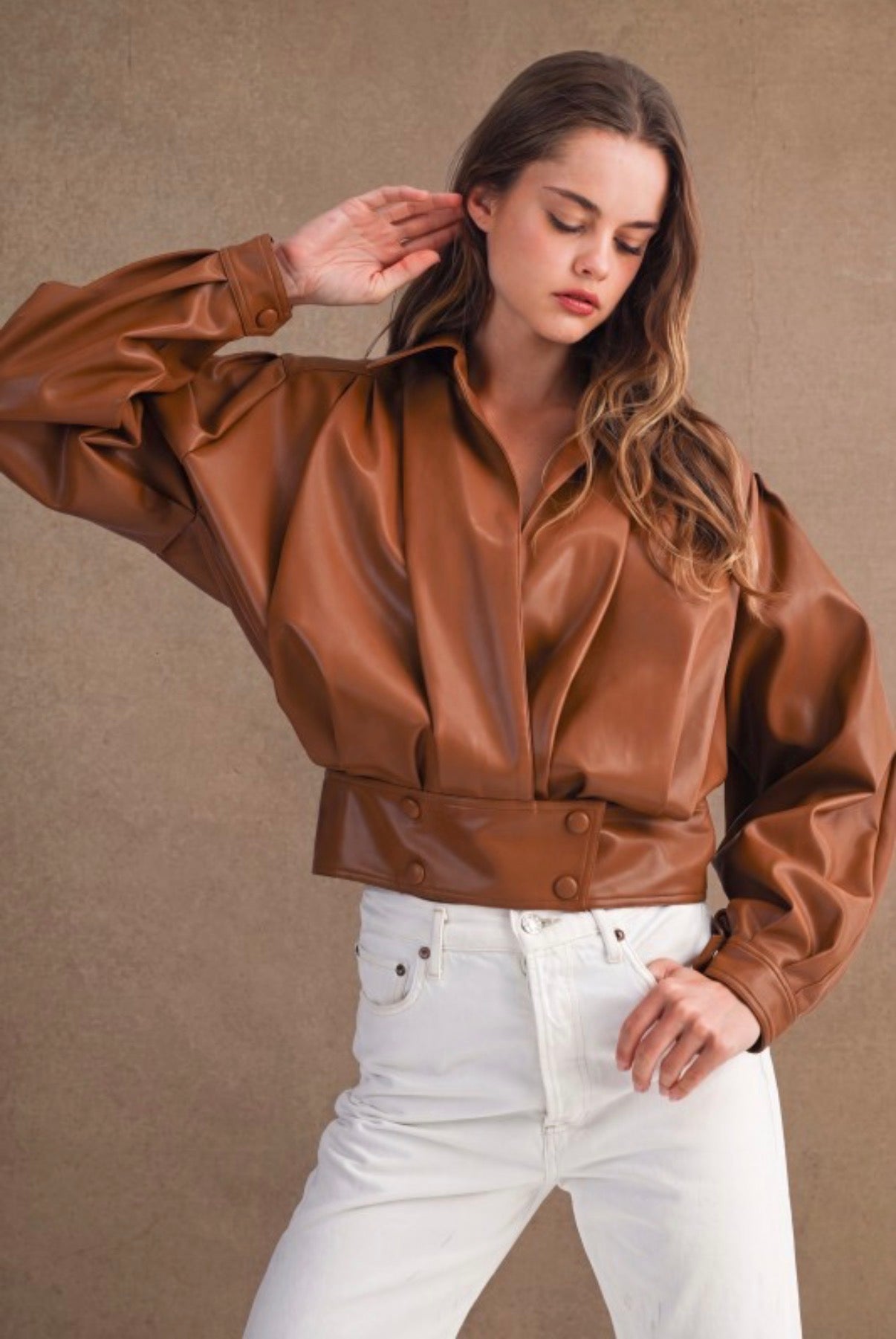 Faux Leather Bomber Jacket Next Week