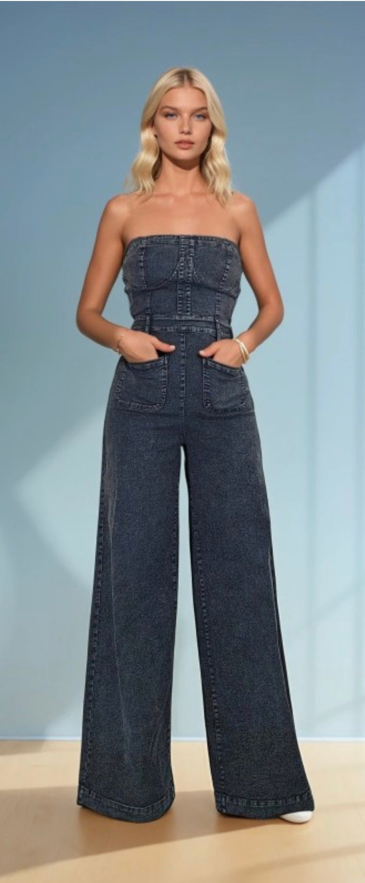 Nats Black Strapless Jumpsuit