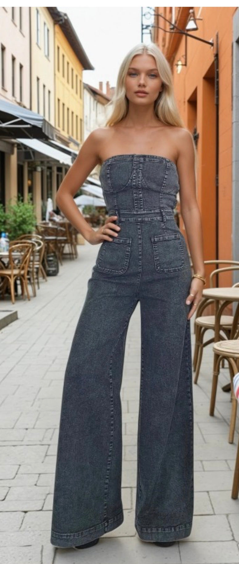 Nats Black Strapless Jumpsuit