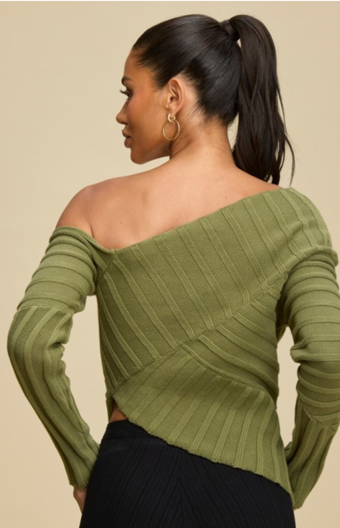 Green One Shoulder Top
