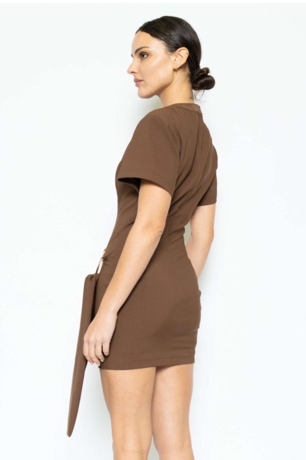 Mid August Short Sleeve Sash Mini Dress