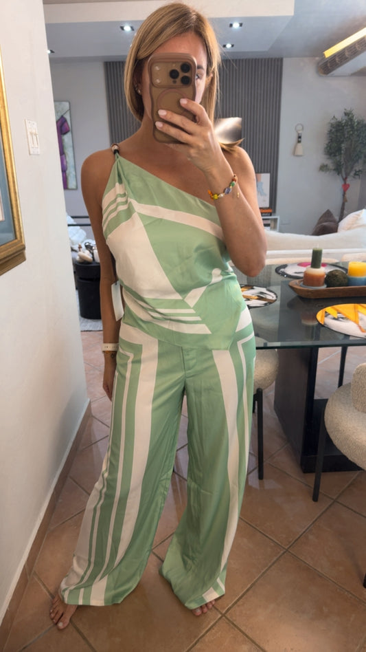 Mima One Shoulder Silk Set