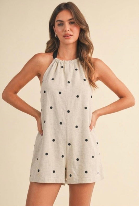 Polka Dots Halter Romper