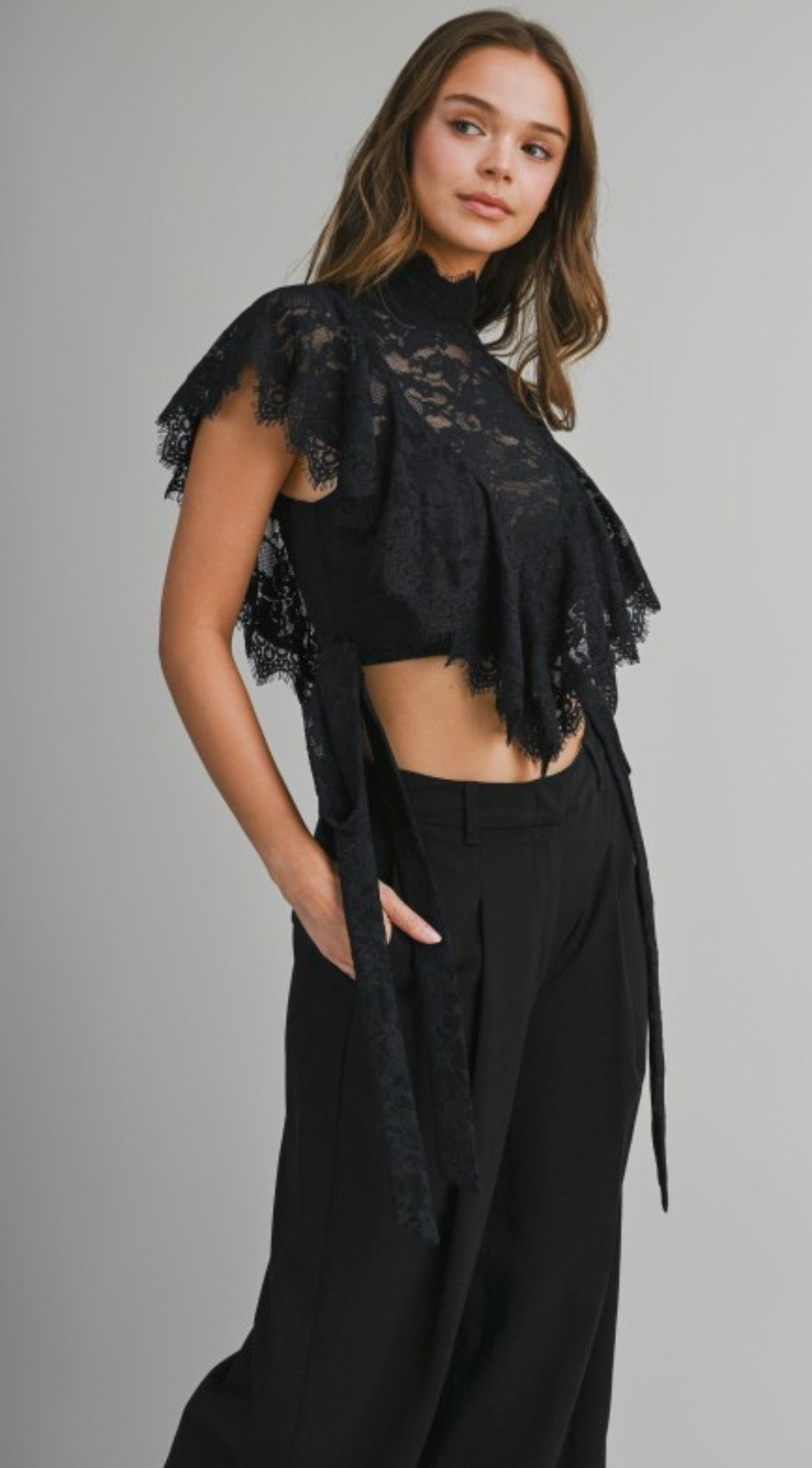 Black Viviana Lace Top