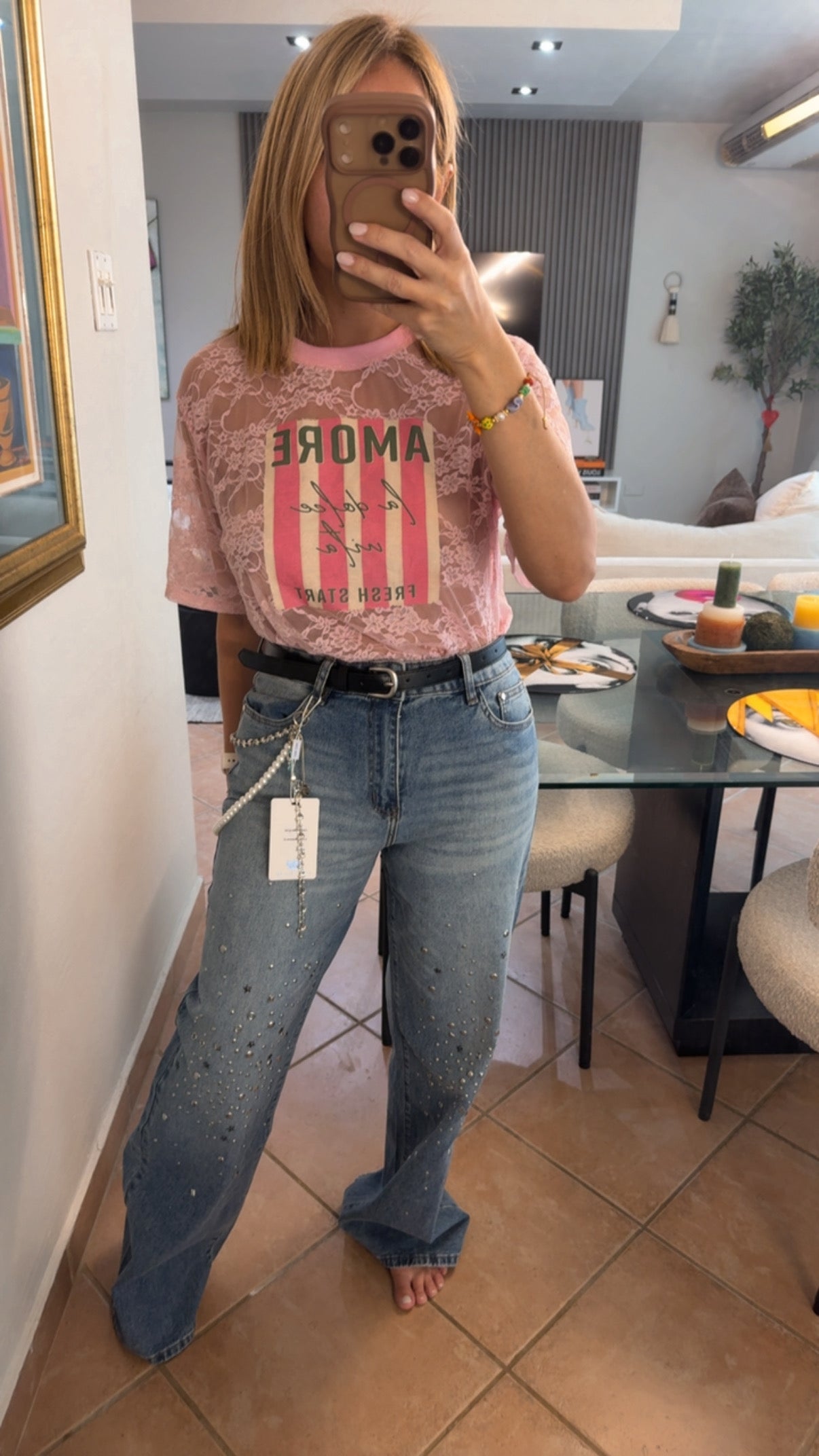 Pink Mesh Top