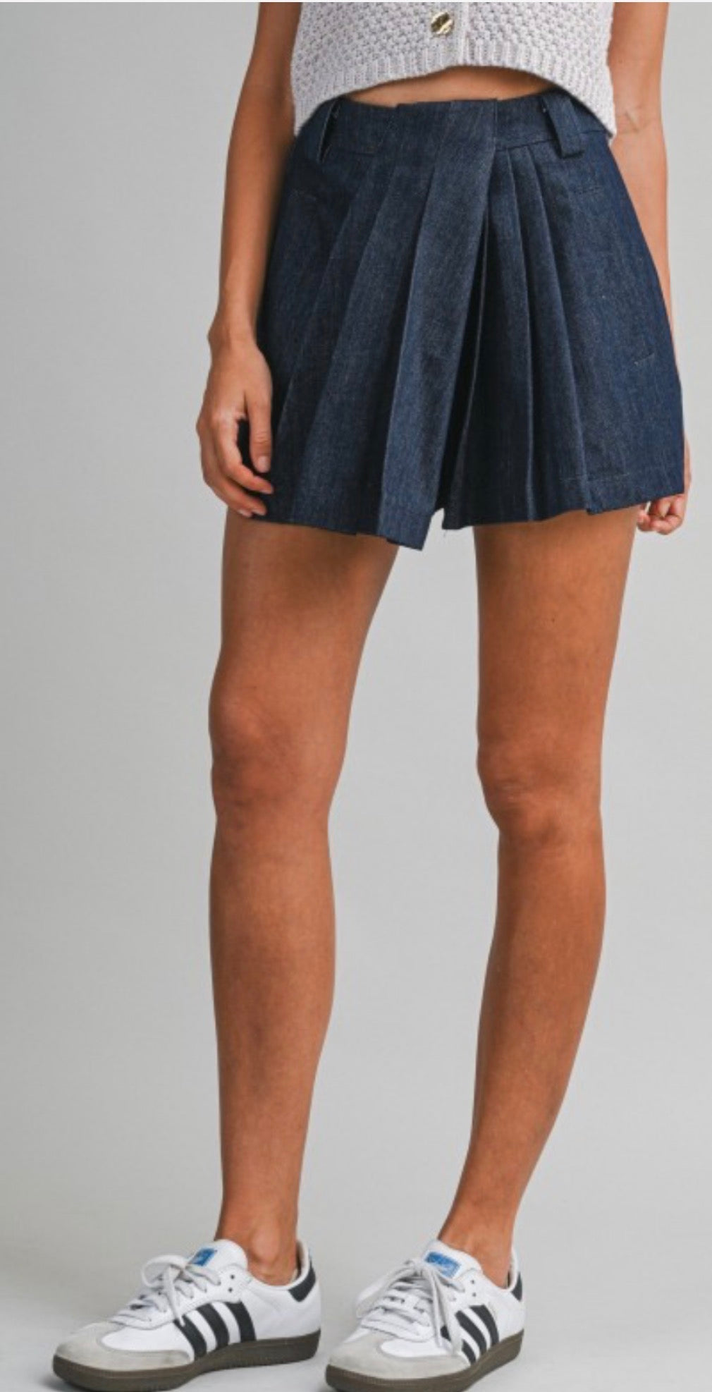 Pre Orden Denim Printed Skort