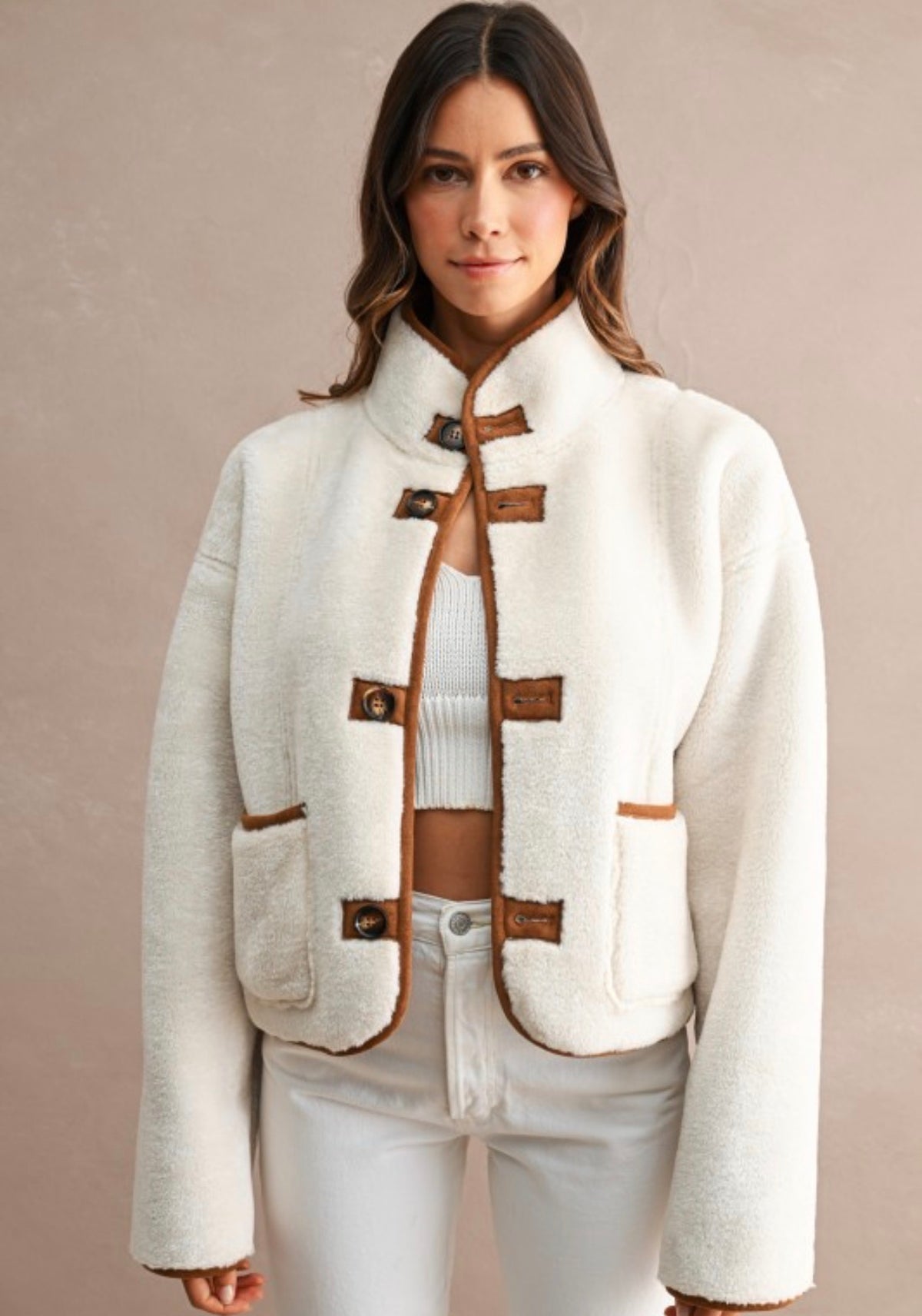 Pre Order ETA 10/08 Bottom Down Suede and Sherpa Reversible Jacket