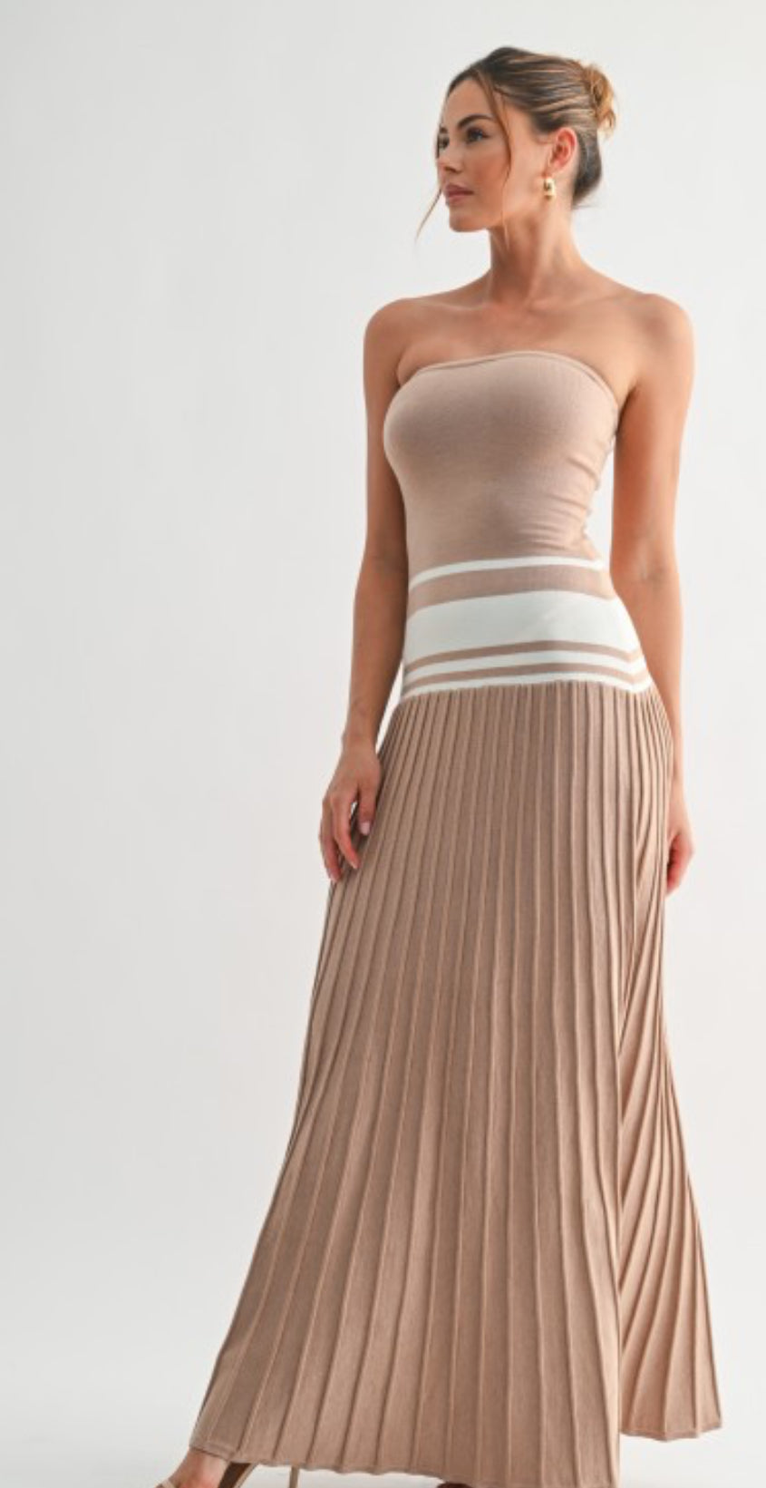 Sculpted Pleat Maxi Dress