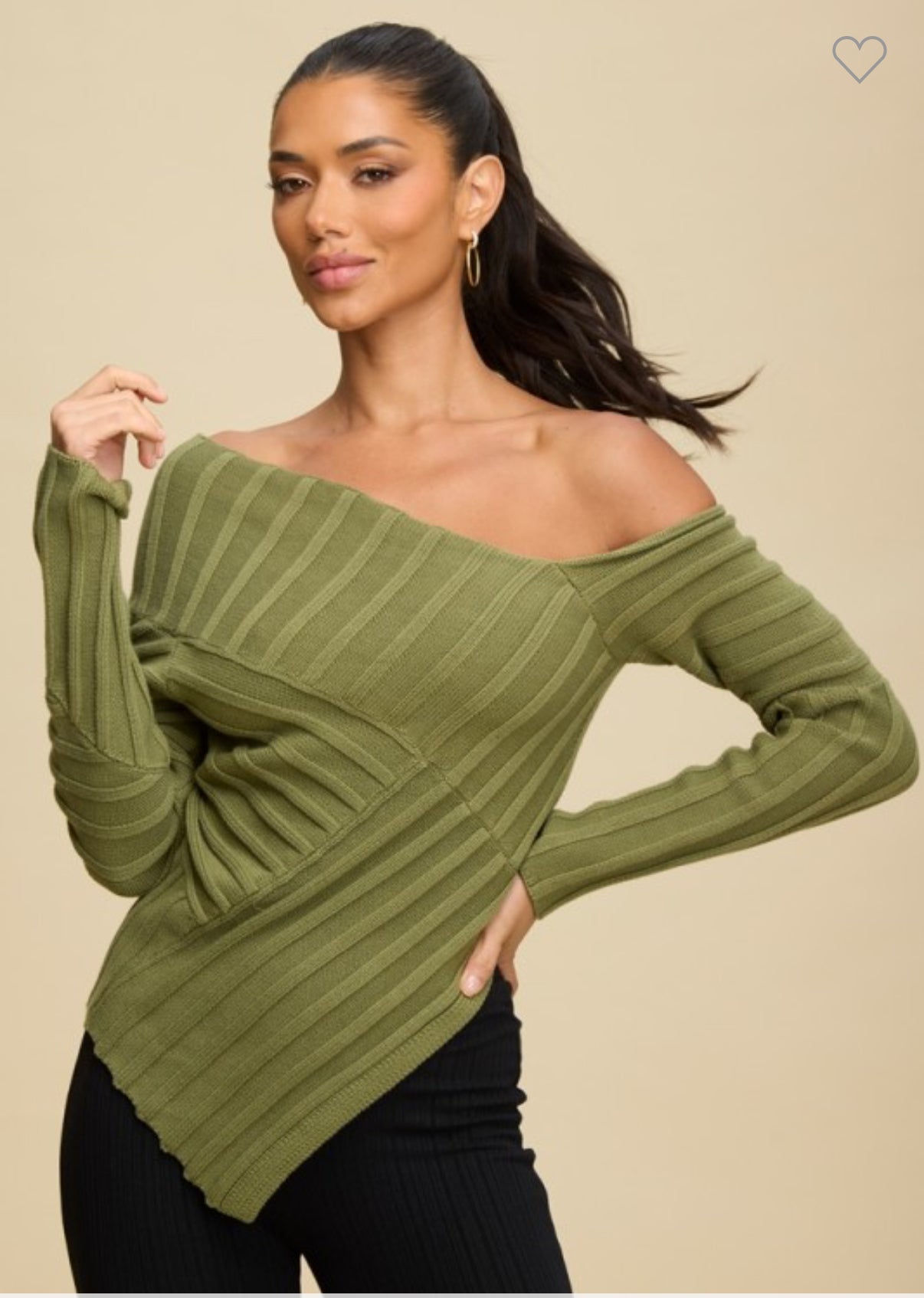 Green One Shoulder Top