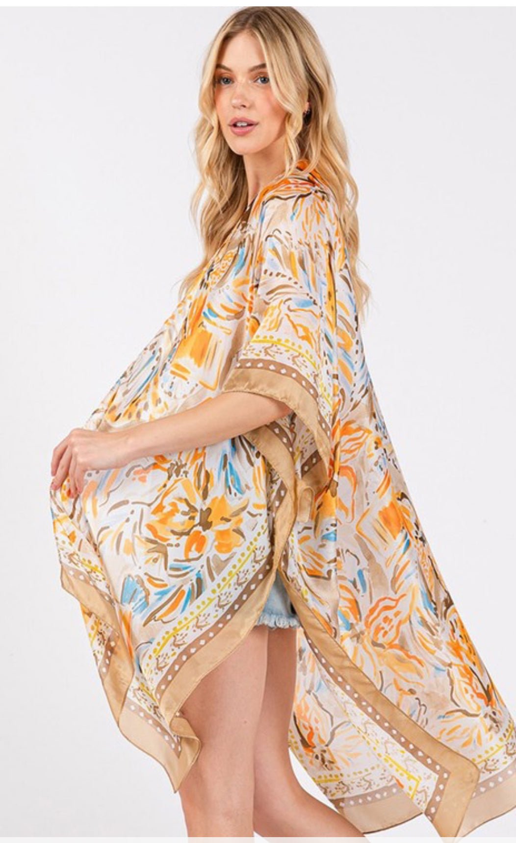 Flower Kimono Poncho- One Size
