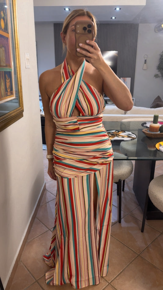 Stripe Top and Skirt Set