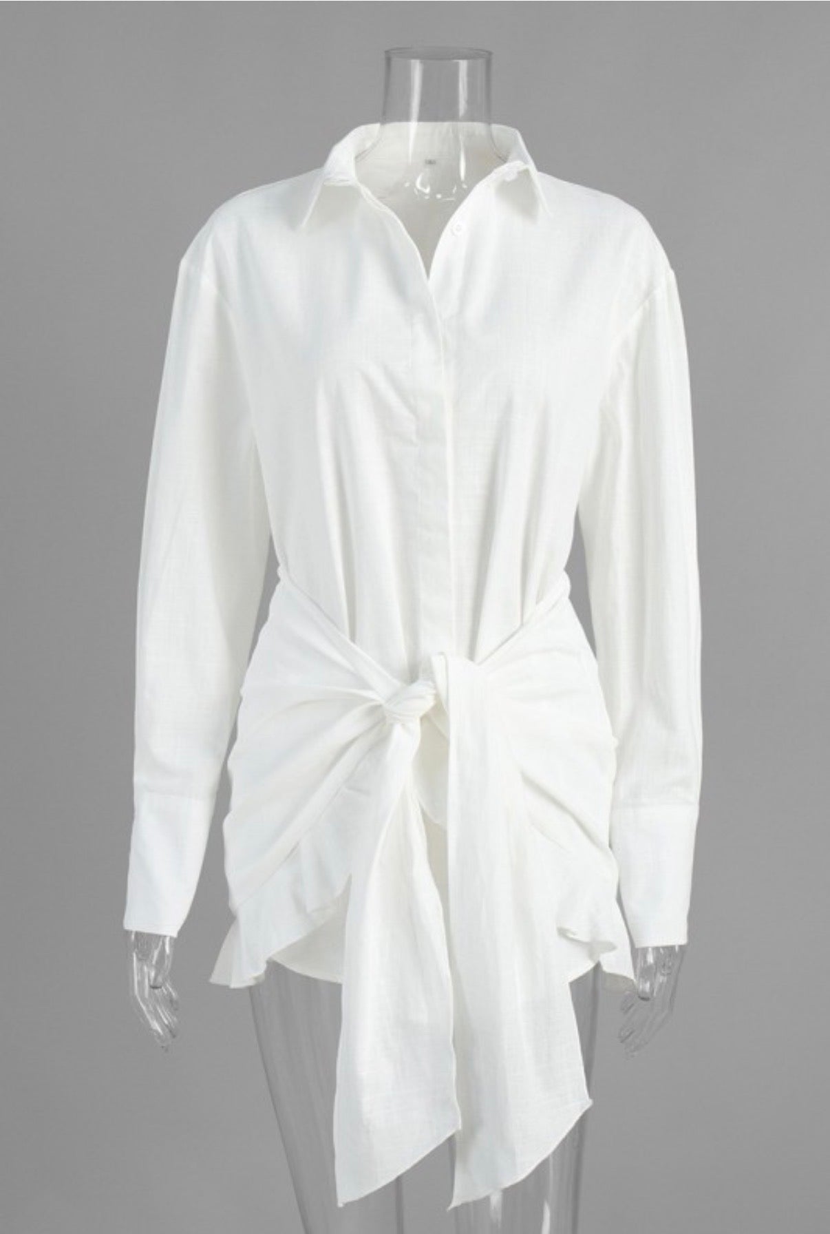 Tie Front Shirt Cover up Dress