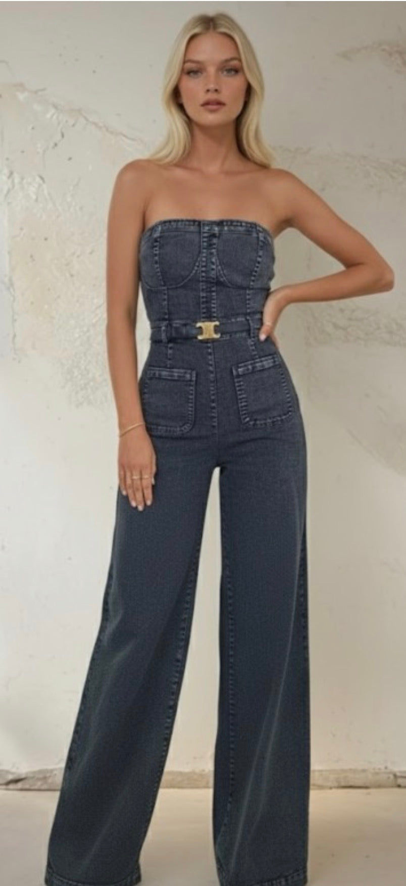 Nats Black Strapless Jumpsuit