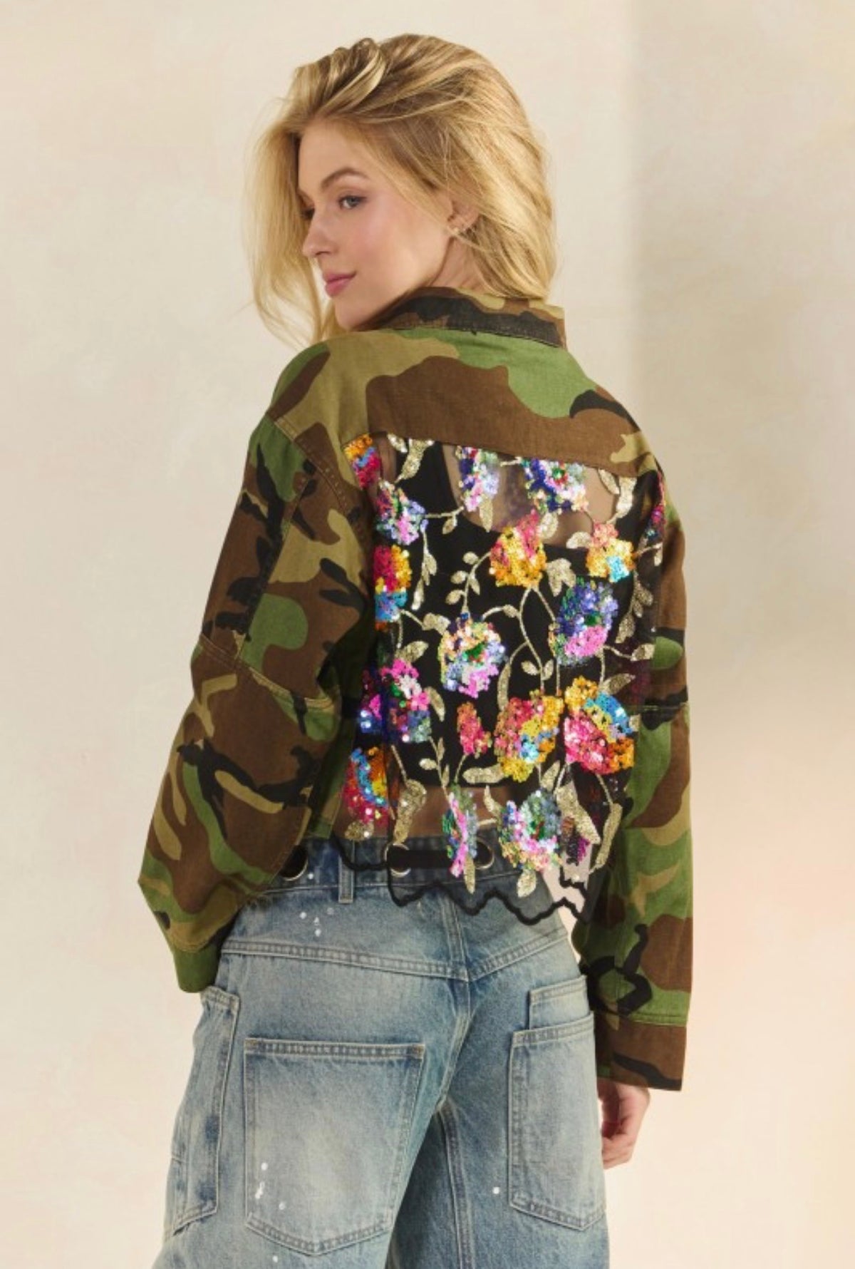 Pre Order ETA 9/27 Camo Sequin Jacket
