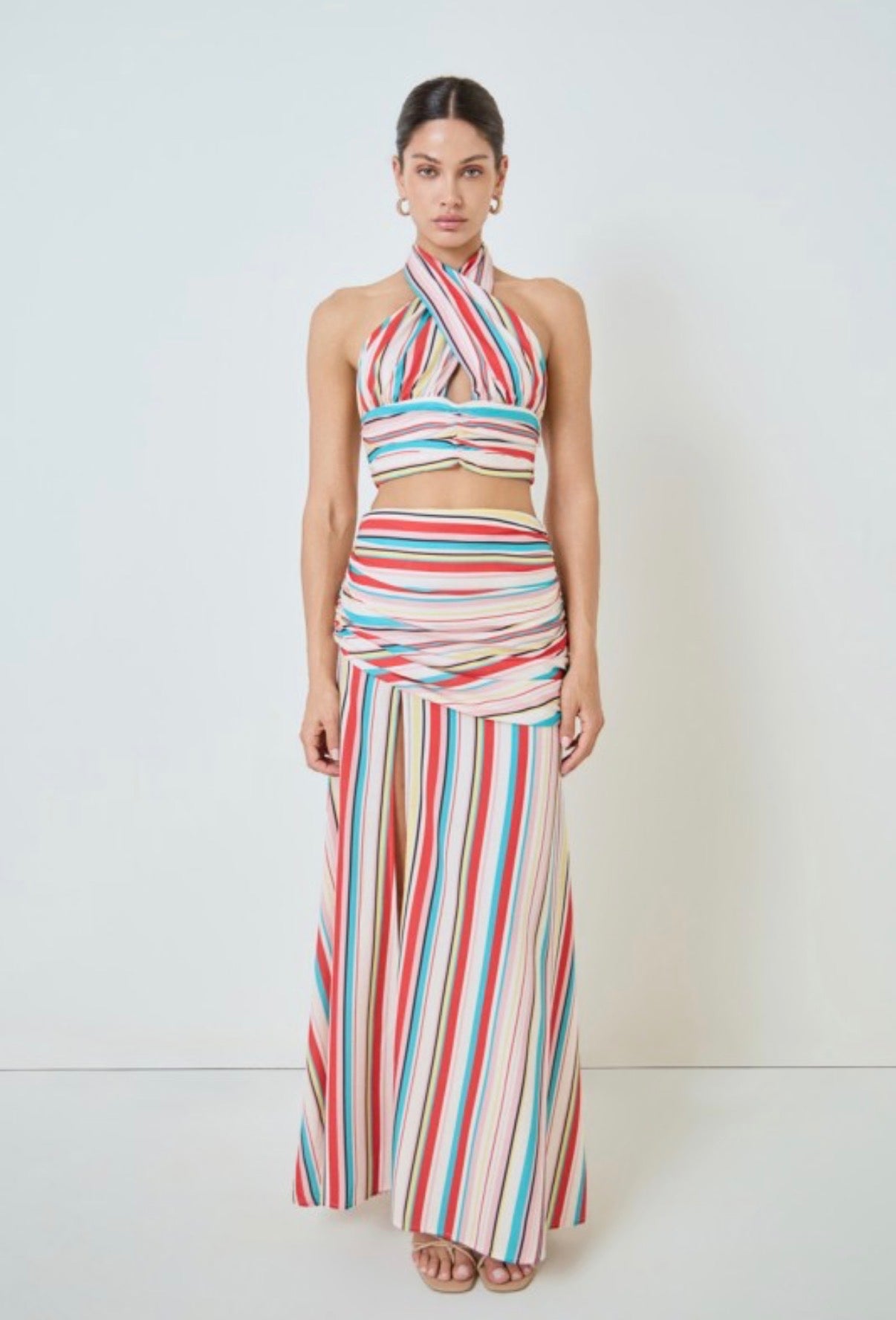 Stripe Top and Skirt Set