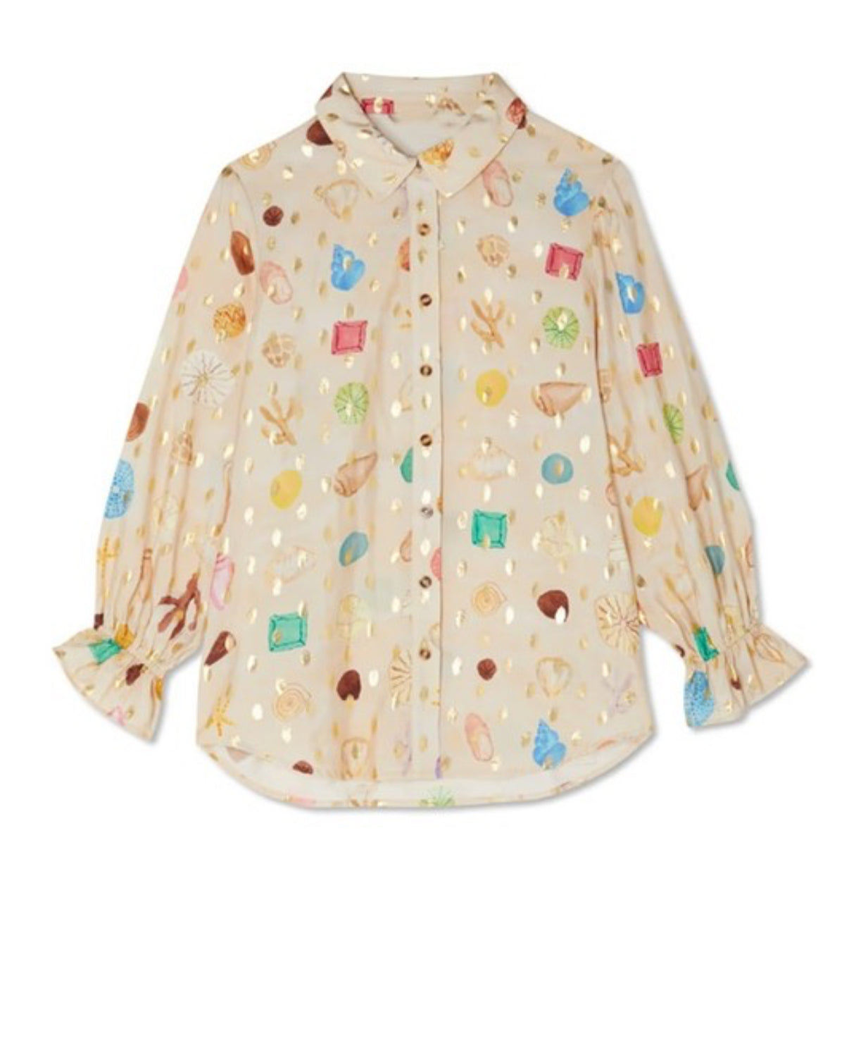 Printed long sleeve top and shorts