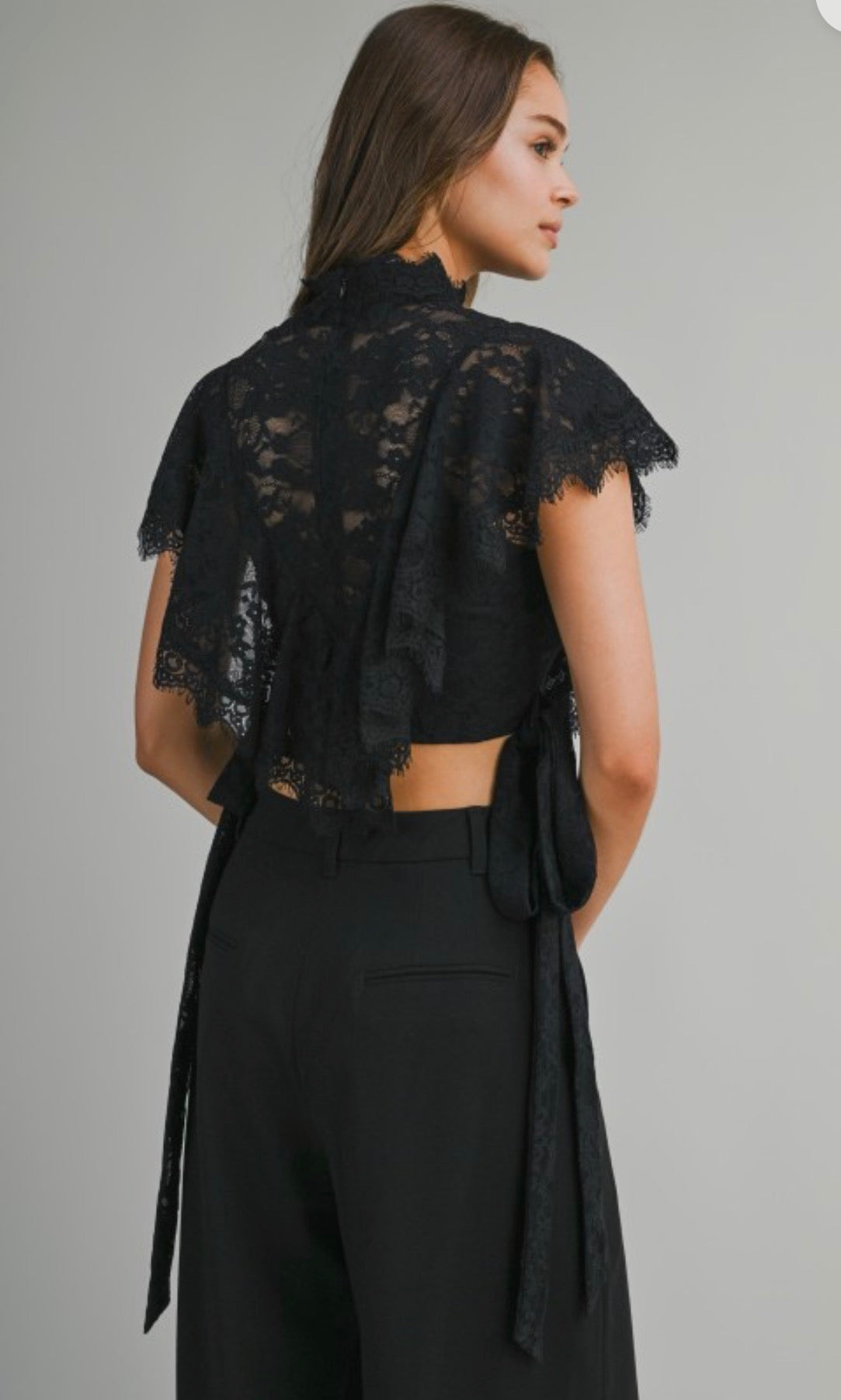 Black Viviana Lace Top