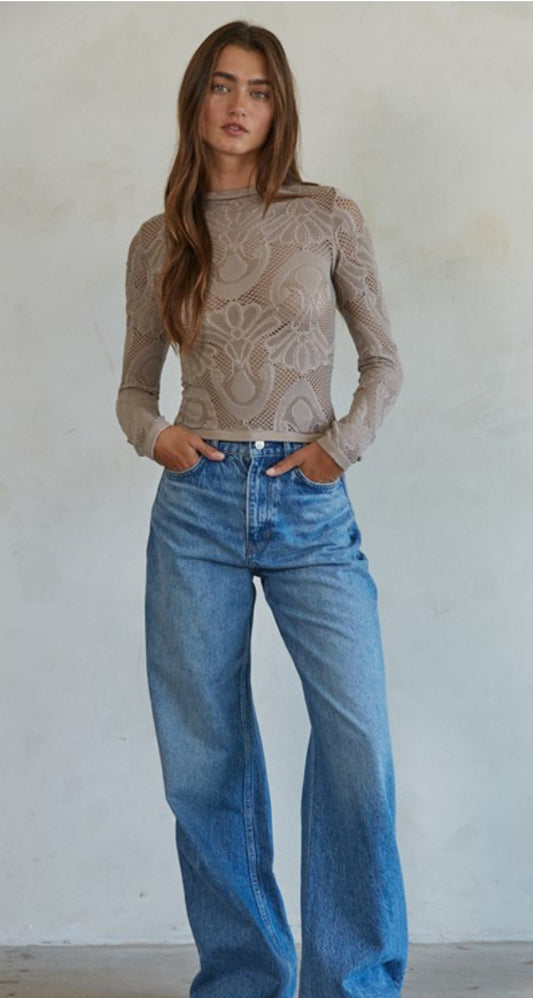 Jacquard Fishnet top