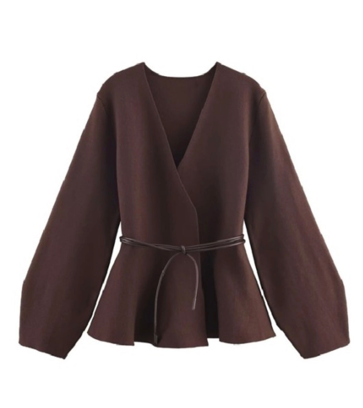 Brown Cardigan with Belt