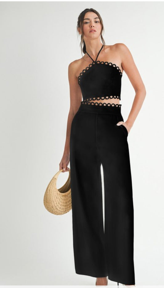 Scallop top and pant set