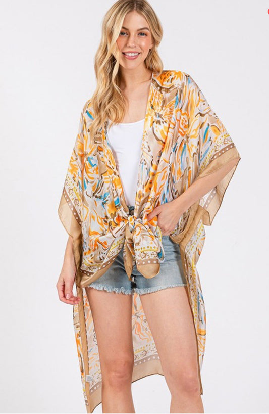 Flower Kimono Poncho- One Size