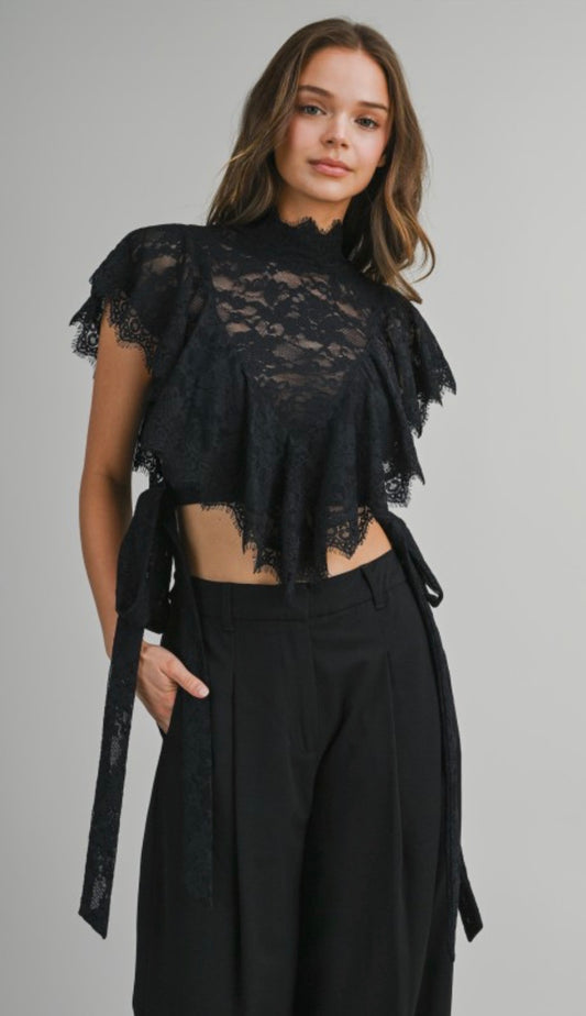 Black Viviana Lace Top