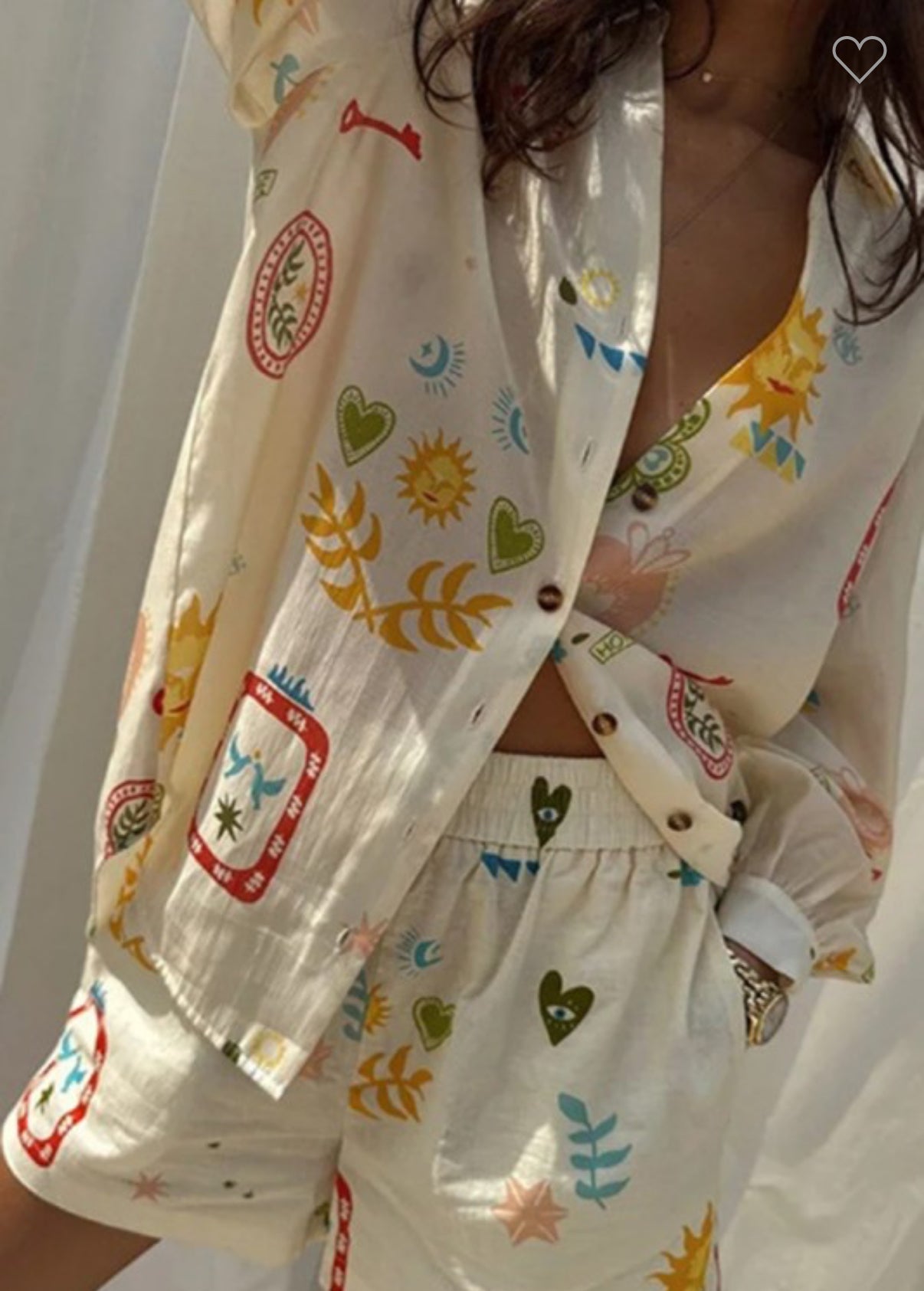 Only 1 Large left Printed long sleeve casual set