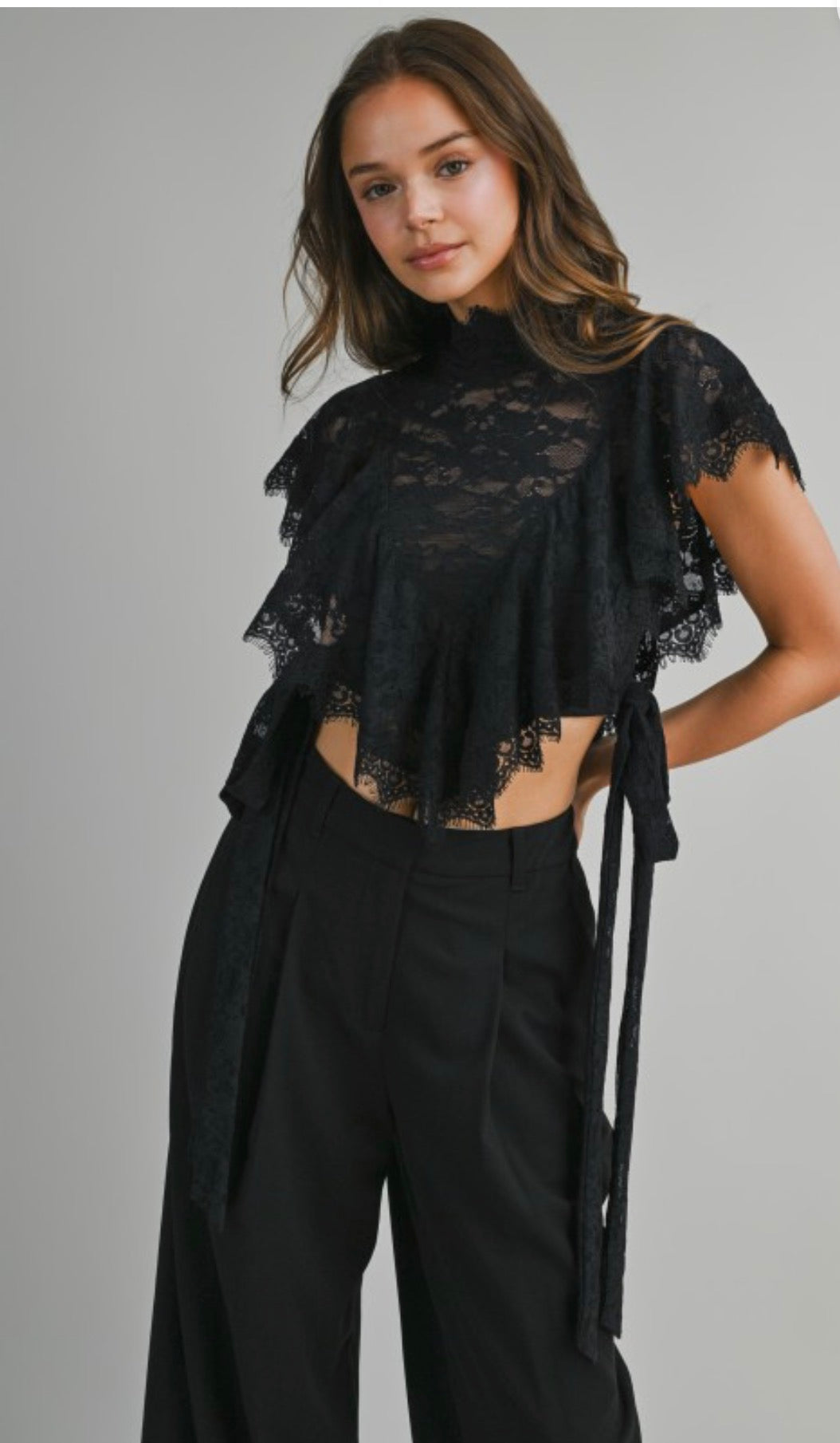 Black Viviana Lace Top