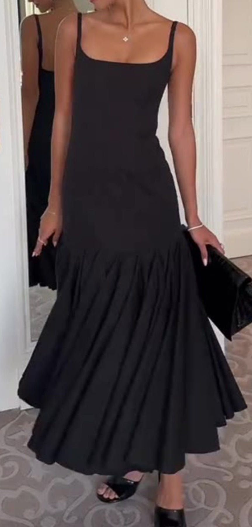 Flare Hem Midi Casual Dress Runs Small