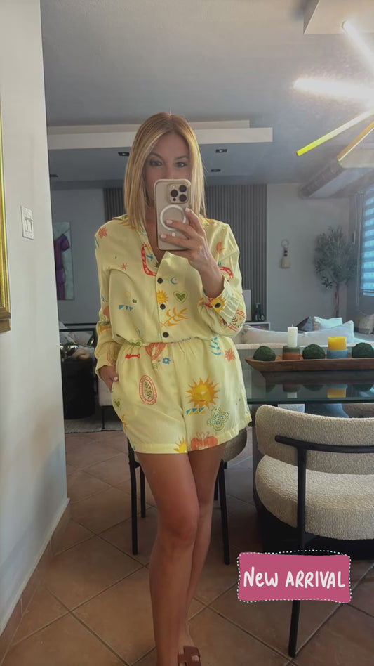 Only 1 Large left Printed long sleeve casual set